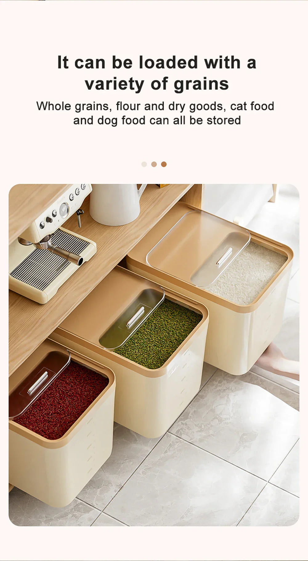 10KG Storage Container – Sealed Cereal, Pet Food, Rice, or Flour  Dispenser with Buckle