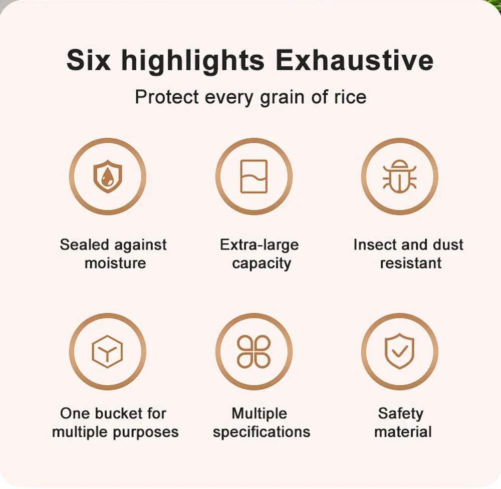 10KG Storage Container – Sealed Cereal, Pet Food, Rice, or Flour  Dispenser with Buckle